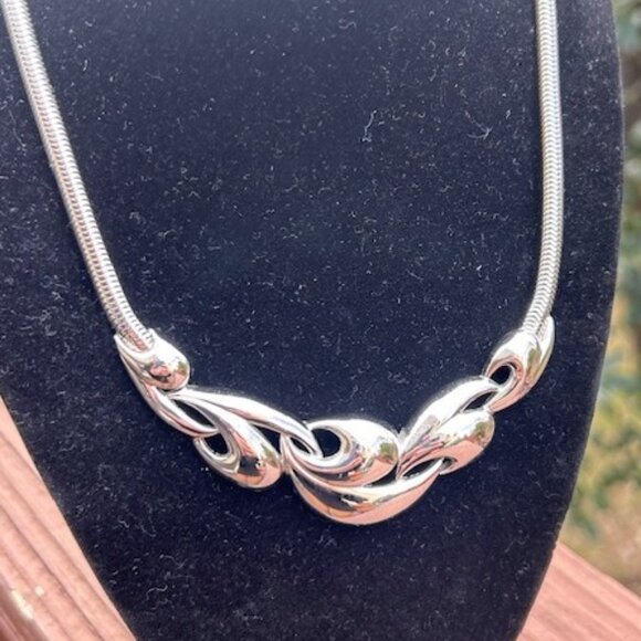 TRIFARI Kunio Matsumoto Silver Abstract Chocker NECKLACE - Picture 4 of 7